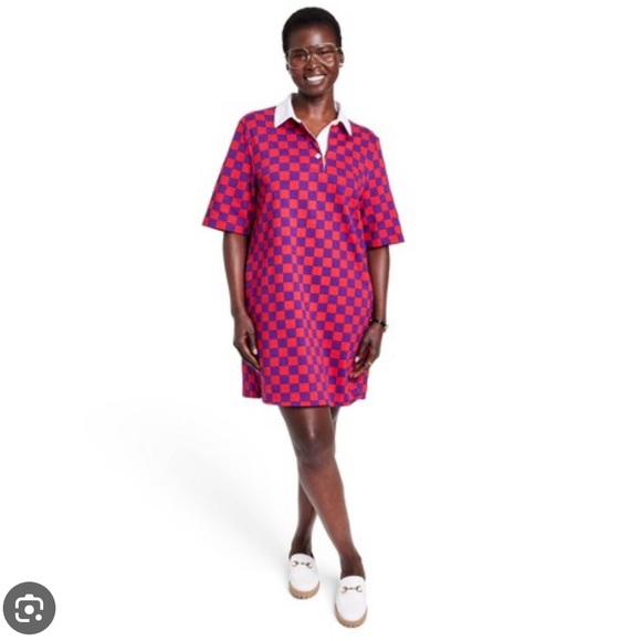 Rowing Blazers x Target Short Sleeve Checkerboard Mini Rugby Dress NWT - Picture 4 of 5